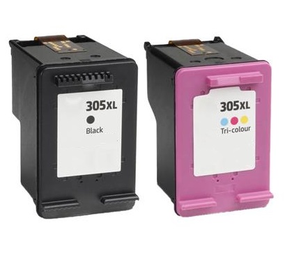 Remanufactured HP 305XL Black & 305XL Colour Ink Cartridges High Capacity